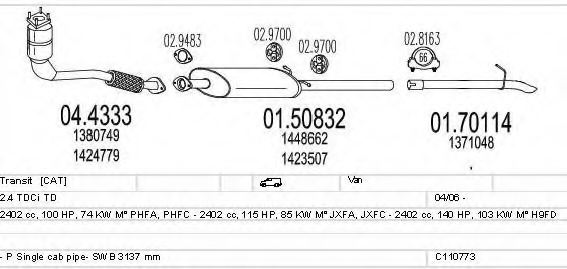 MTS C110773011214 Exhaust System